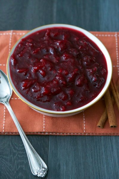 A close up of cranberry sauce