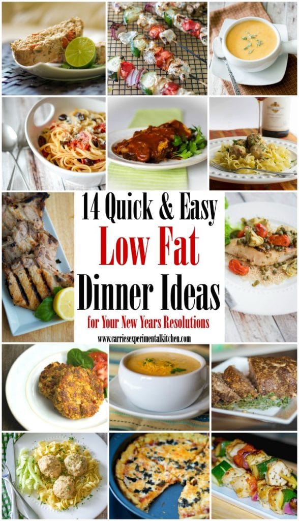 Start off the new year by eating healthier with these 14 Quick & Easy Low Fat Dinner Ideas to jumpstart your New Years resolutions.