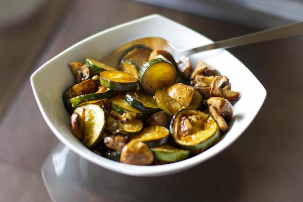 Balsamic Roasted Zucchini & Mushrooms