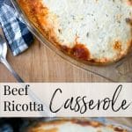 Ground beef topped with ricotta cheese collage