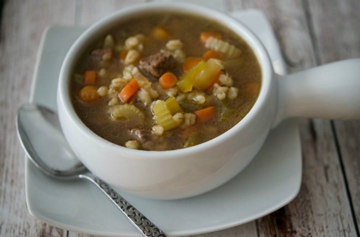 Italian Vegetable Beef Soup with Orzo