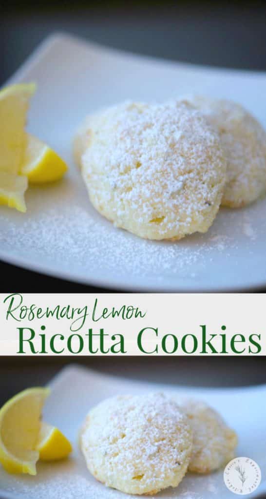 Rosemary Lemon Ricotta Cookies are soft, cake-like cookies with hints of woodsy rosemary and fresh lemon. Add them to your holiday baking list!