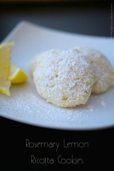 Rosemary Lemon Ricotta Cookies are soft, cake-like cookies with hints of woodsy rosemary and fresh lemon.