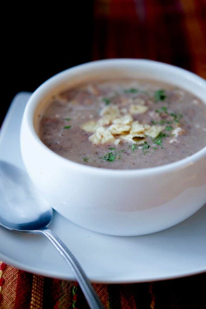 Make this three ingredient Mexican Black Bean Soup in a matter of minutes. The best part is, you decide just how spicy you like it!