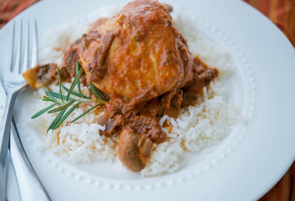 Crock Pot Chicken in a Sun Dried Tomato Mushroom Cream Sauce