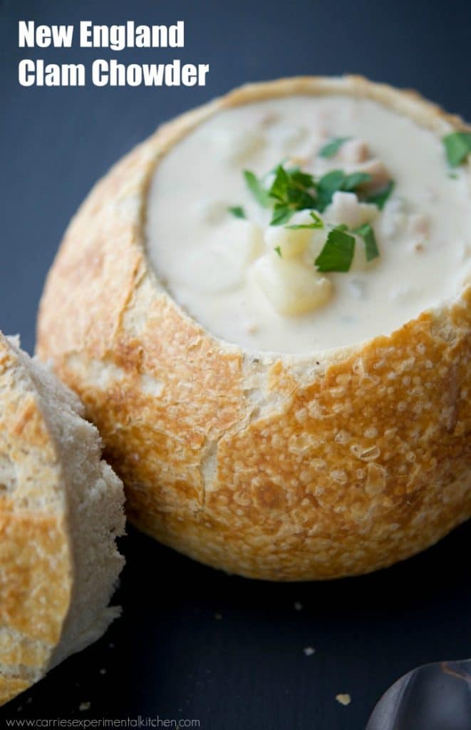 New England Clam Chowder is a deliciously creamy, clam based soup that will satisfy even the heartiest of appetites. Serve alone or in a bread bowl! 