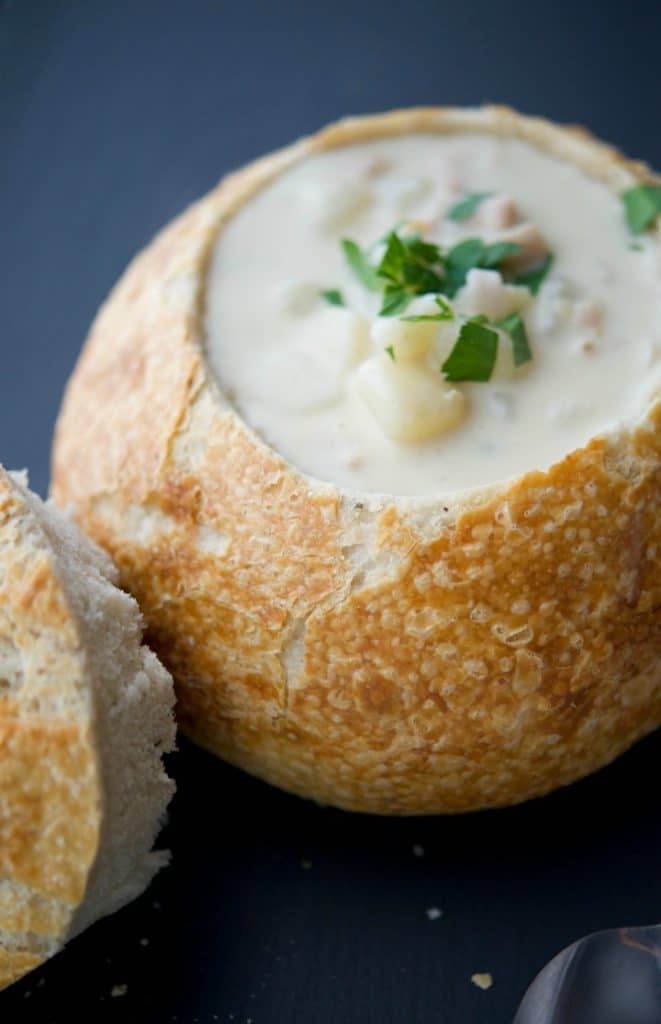 New England Clam Chowder is a deliciously creamy, clam based soup that will satisfy even the heartiest of appetites. Serve alone or in a bread bowl.