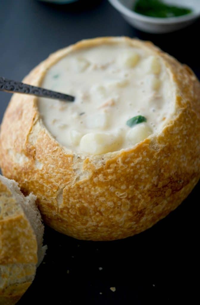 New England Clam Chowder is a deliciously creamy, clam based soup that will satisfy even the heartiest of appetites. Serve alone or in a bread bowl.