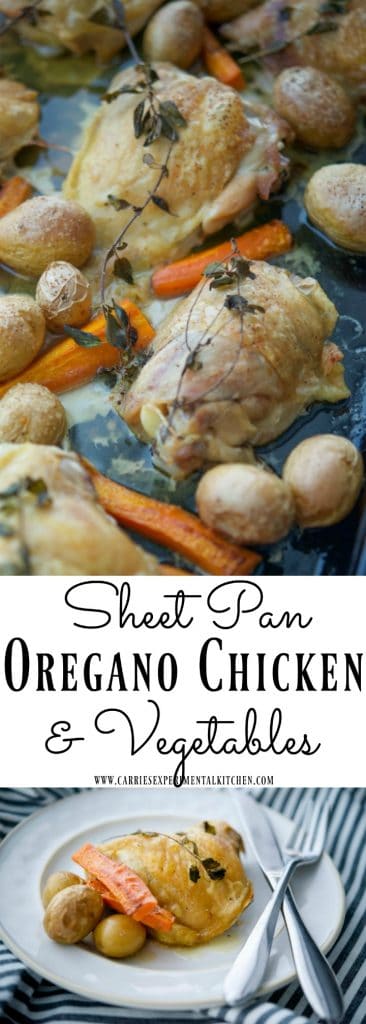 Sheet Pan Oregano Chicken collage photo.