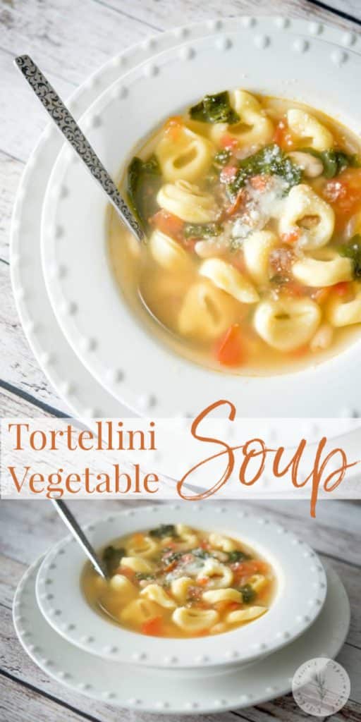 This Tortellini Vegetable Soup made with cheese tortellini, Cannellini beans, plum tomatoes and spinach in a vegetable broth is hearty and delicious.