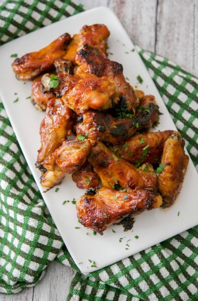 A plate of chicken wings.