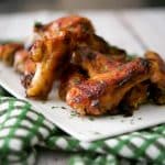 A close up of Guinness BBQ Baked Chicken Wings