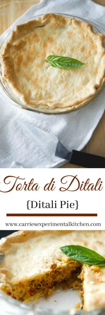 A collage photo of Torta di Ditali