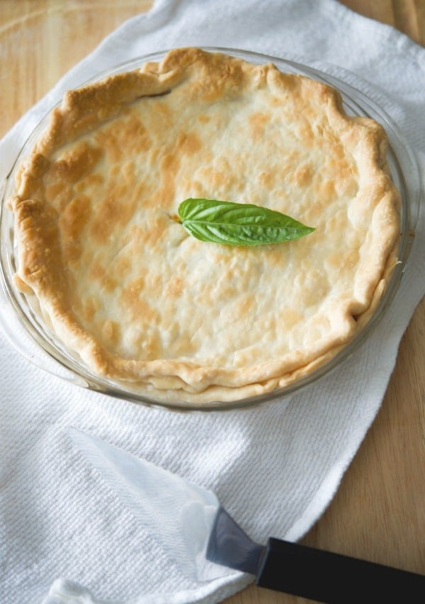 Torta di Ditali in a pie dish.