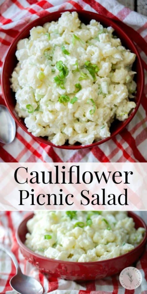 If you like potato salad, but can do without all of the extra added carbs, try this Low Carb Cauliflower Picnic Salad instead!