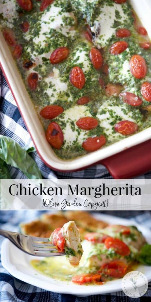Olive Garden\'s Chicken Margherita in a casserole dish