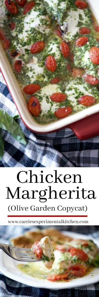 A collage photo of Chicken Margherita