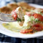 Chicken Margherita on a fork