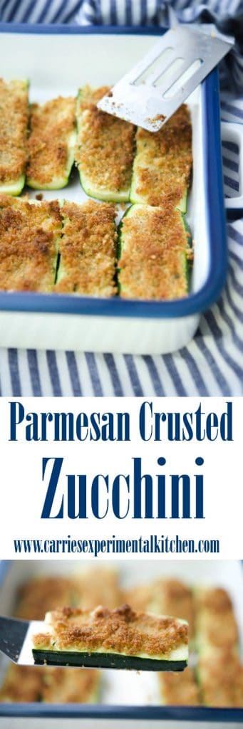 a close up of parmesan crusted zucchini