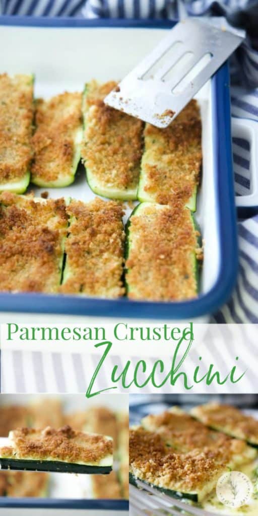 Slices of garden fresh zucchini topped with a mixture of Italian breadcrumbs, grated Parmesan cheese and extra virgin olive oil.