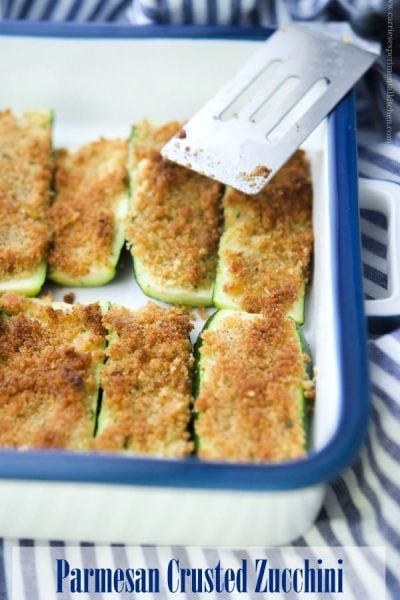 A tray of parmesan crusted zucchini