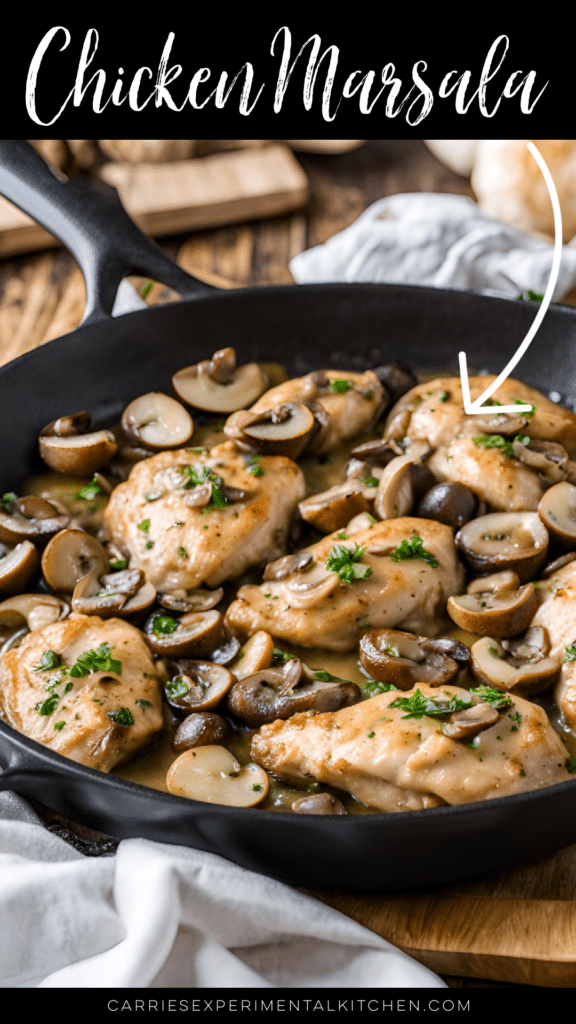 chicken marsala in a skillet
