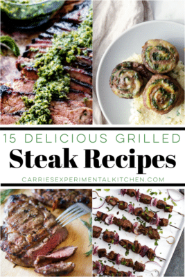 4 grilled steak recipes in a collage