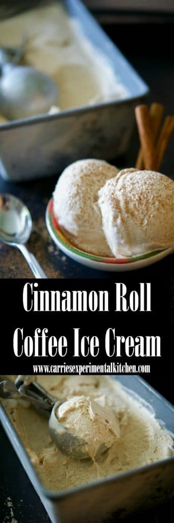 Cinnamon Roll Coffee Ice Cream made from natural ingredients like fresh brewed coffee, vanilla, cinnamon, sugar and heavy cream. 