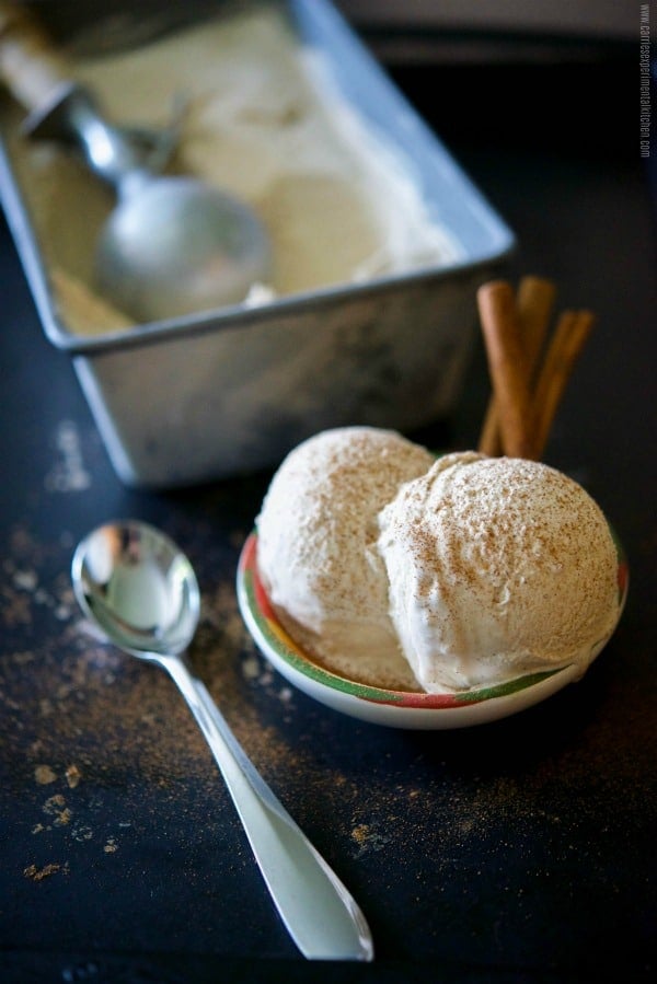 Cinnamon Roll Coffee Ice Cream made from natural ingredients like fresh brewed coffee, vanilla, cinnamon, sugar and heavy cream. 