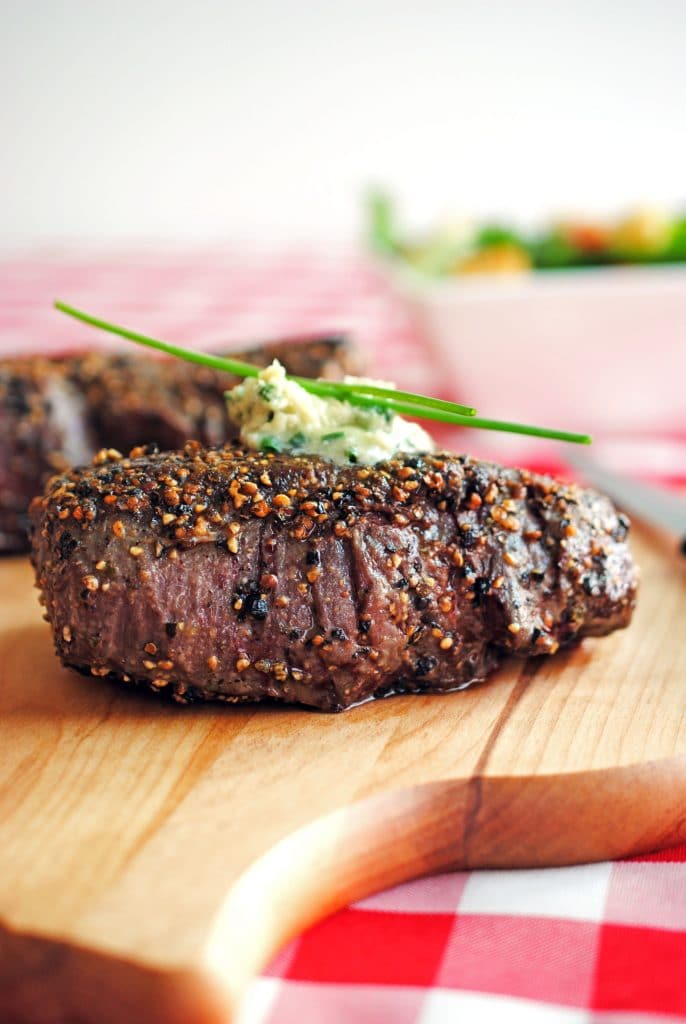 Pepper Crusted Filet Mignon | The Cake Chica