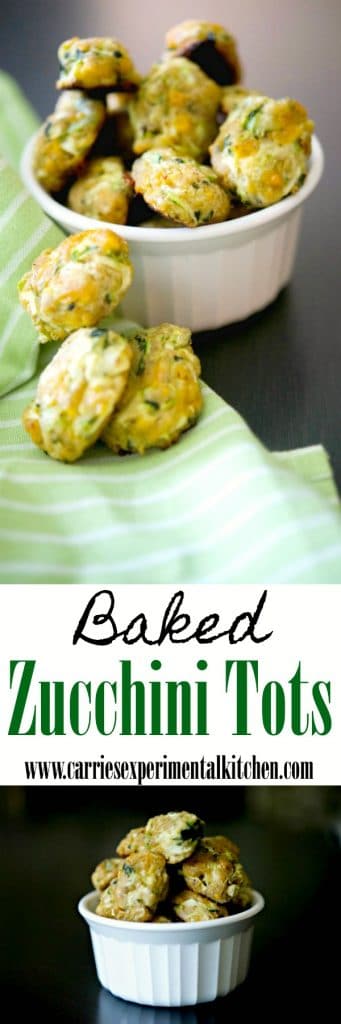 baked zucchini tots on a table