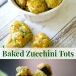 A bunch of baked Zucchini tots