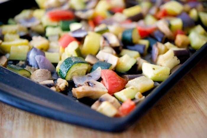 A close up of roasted vegetable ratatouille