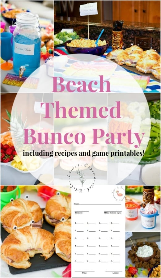 Have even more fun while hosting your next Bunco night with these Beach Themed Bunco Party menu ideas; including free game printables!