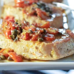 Pork with tomatoes and capers