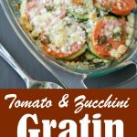 A close up of tomato and zucchini gratin 