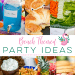 collage of beach themed recipes