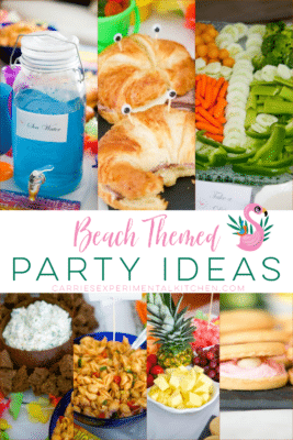 collage of beach themed recipes
