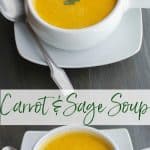  With just a few simple ingredients, you can enjoy this creamy Carrot & Sage Soup in about an hour. The color is perfect for Fall holiday entertaining as well. 