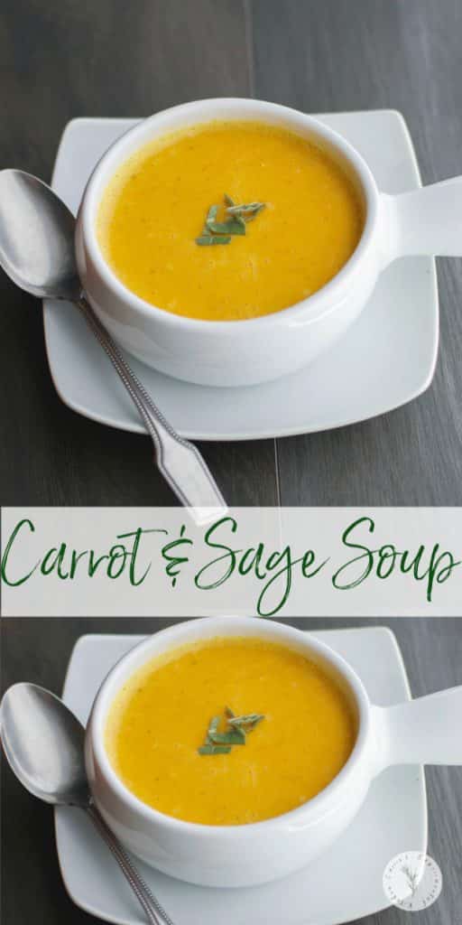 Carrot and Sage Soup collage photo.