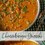 This Skillet Cheeseburger Gnocchi made with extra lean ground beef, chopped tomatoes, and gnocchi in a cheesy, tomato cream sauce is sure to please. 