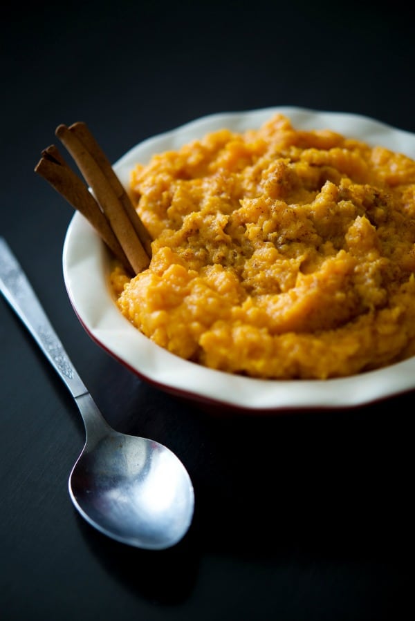 A bowl of Crown Royal Mashed Sweet Potatoes