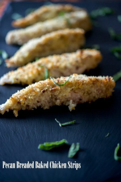 Boneless chicken breast tenderloins dipped in a maple syrup egg wash; then coated with chopped pecans and Panko breadcrumbs.