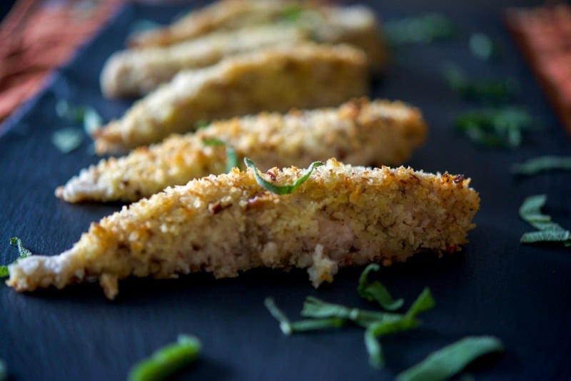 Pecan Breaded Baked Chicken Strips