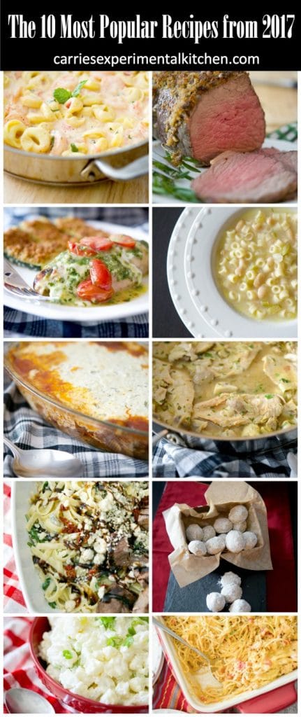 Collage photo of the Top 10 Most Popular Recipes from 2017