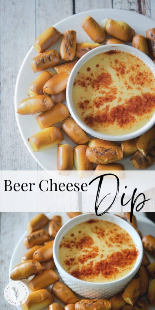 Beer Cheese Dip made with Belgian White beer, Colby Jack, White Cheddar cheeses & hot sauce. Dip your favorite tortilla chip or pretzels for a tasty snack!
