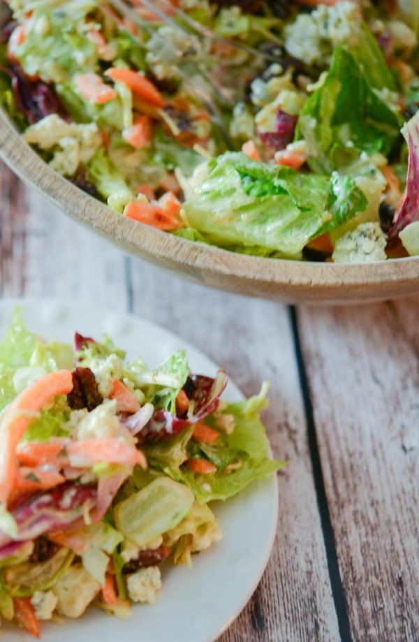 Outback Steakhouse\'s Bleu Cheese Pecan Chopped Salad close up