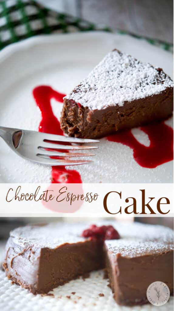 The Capital Grille's Chocolate Espresso Cake is a flourless, chocolatey dessert made with semi sweet chocolate and espresso served with raspberry sauce. 
