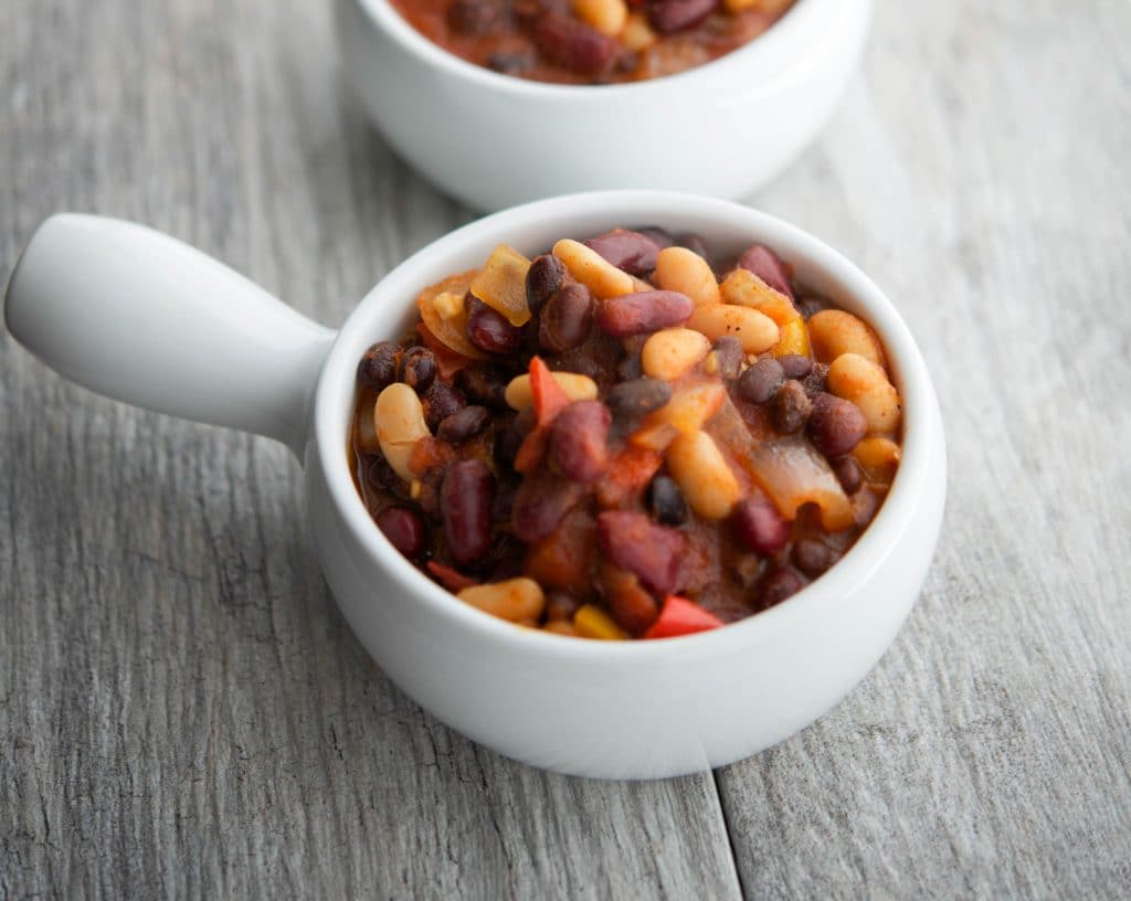 Slow Cooker Vegetarian Three Bean Chili