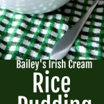 Irish cream rice pudding collage. 